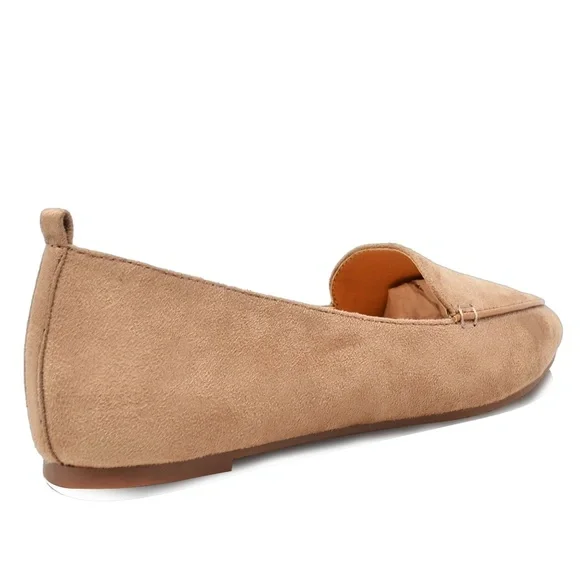 ❤️ Chase & Chloe Nude Suede Oxford Flats - Picture 3 of 4